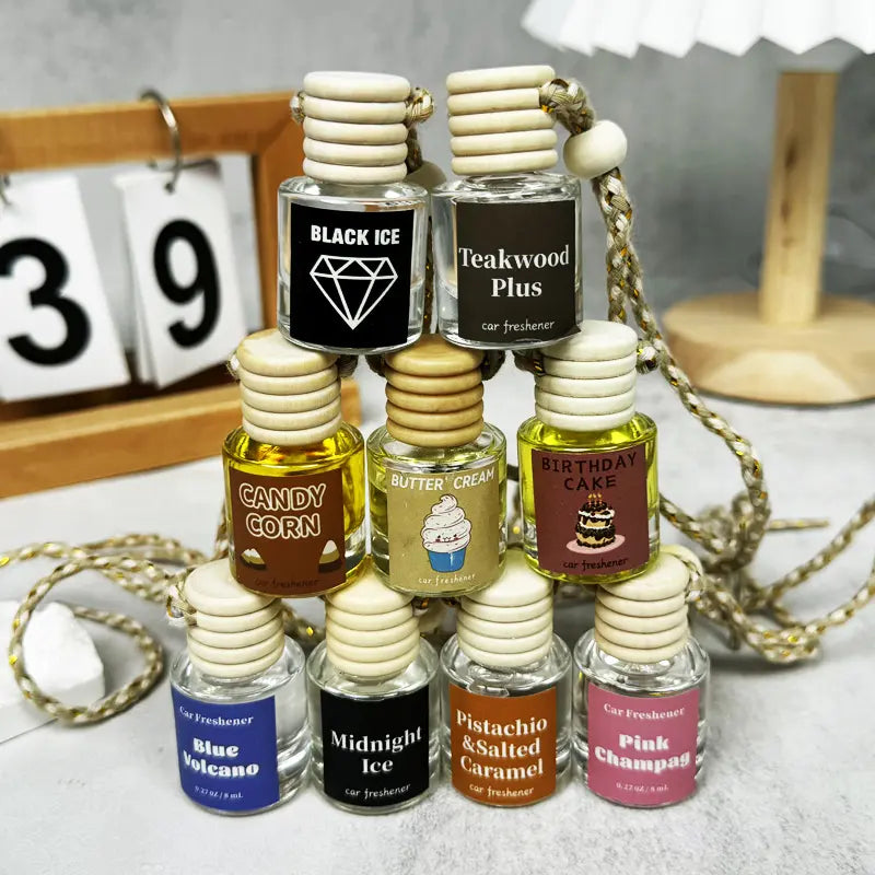 Exovan 8ML Car Air Freshener Hanging Scent Oil Diffuser with Long-Lasting Natural Fruit Fragrances - Three Scents for Automotive and Gift Use