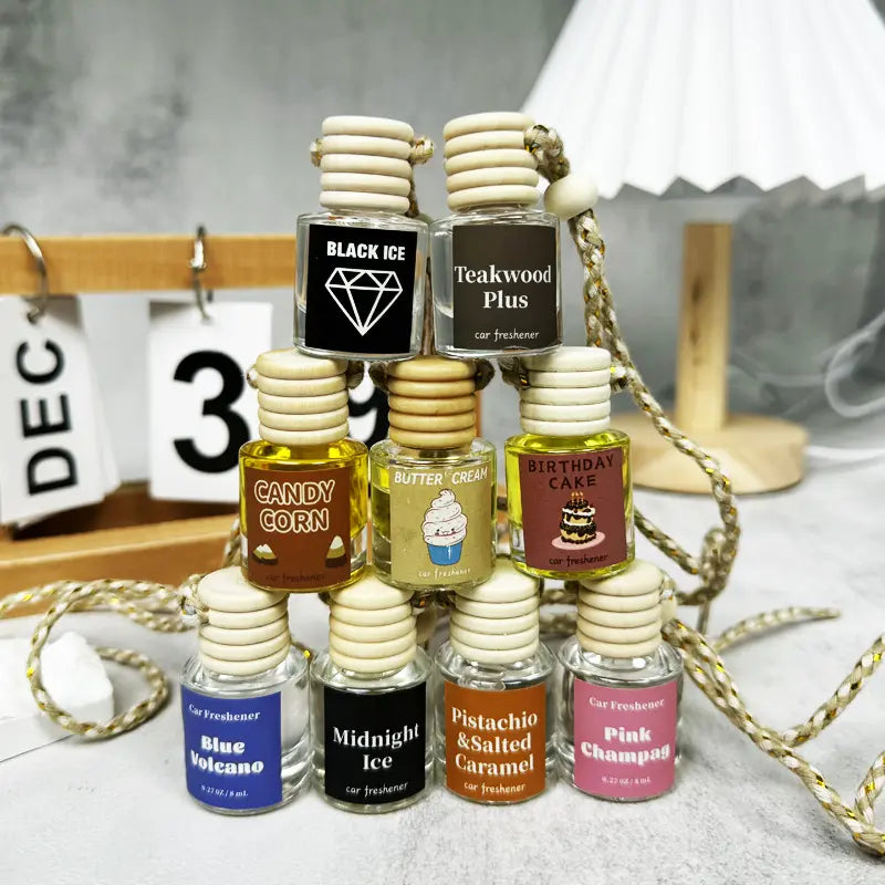 Exovan 8ML Car Air Freshener Hanging Scent Oil Diffuser with Long-Lasting Natural Fruit Fragrances - Three Scents for Automotive and Gift Use